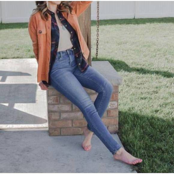 NEW VERVET BY FLYING MONKEY modela high rise skinny denim in medium wash - Picture 5 of 6